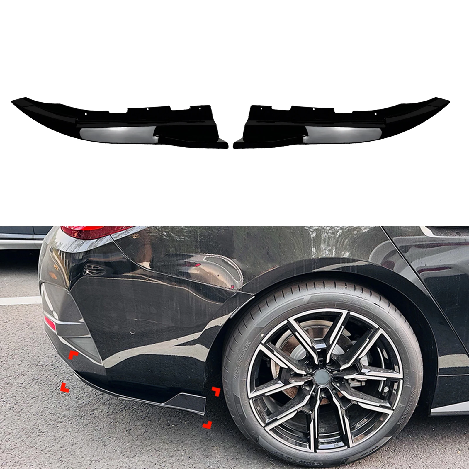 

Rear Bumper Side Spoiler Cover Lip For BMW 4 Series 425i 430i G22 G23 G24 G26 M Sport 2020-2024 Boot Lower Corner Angle Splitter