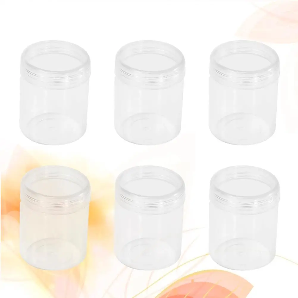 6 szt Okrągłe plastikowe pudełka do przechowywania Pojemniki na krem podróżny Butelki na próbki do podróży Camping Mini Solid Sub Butelki wielokrotnego użytku PP