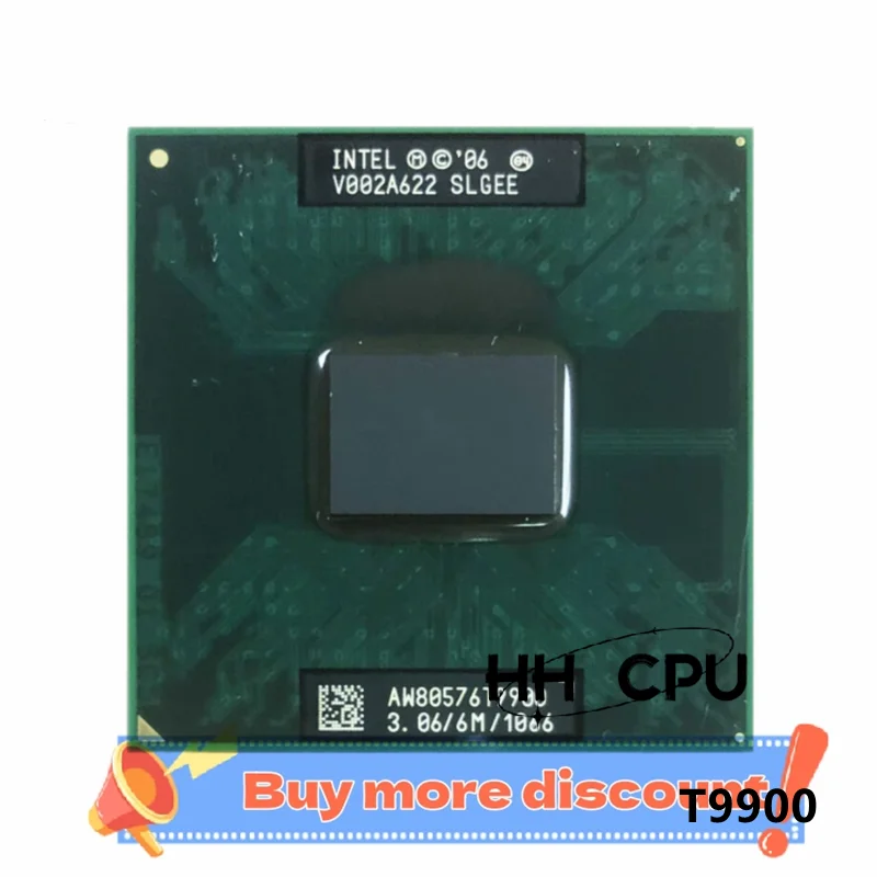 Core 2 Duo T9900 SLGEE CPU Laptop Processor 3.0 GHz Dual Core Dual Thread 6M 35W Socket P