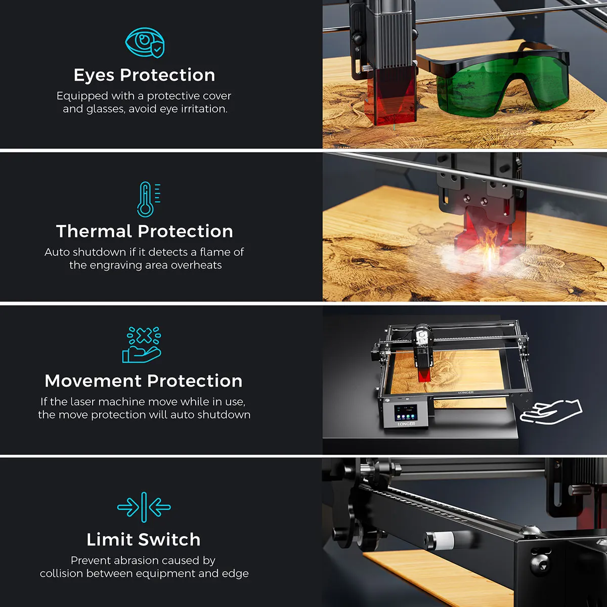 RAY5 10W Laser Cutting Engraving Machine WiFi/USB/APP/TF card Desktop co2 DIY CNC KIT Engraver Cutter Tools + Protective Goggles