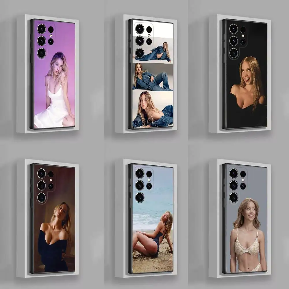 حافظة هاتف S-Sidney Sweeney لهاتف سامسونج S25، S24، S21، S22، S23، S30، Ultra، S20، Plus، Fe، Lite، 5G غطاء أسود #1