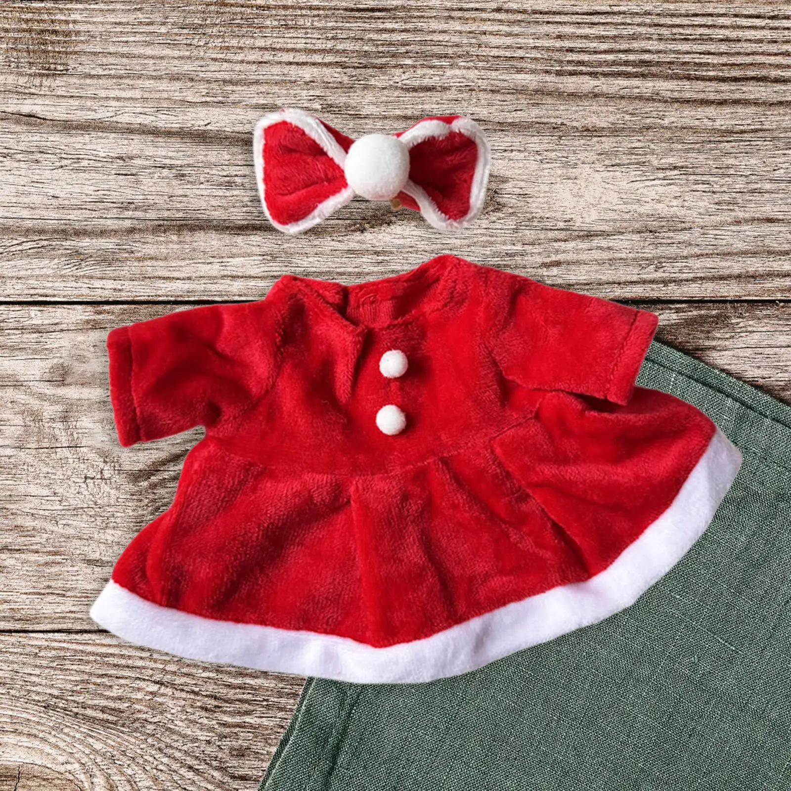 Fashion Dolls Dress Suit with Headwear Doll Christmas Dress Handmade Clothing