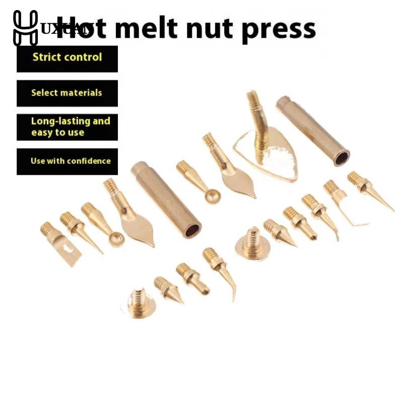 7/9/10Pcs Heat Insert Nut Iron Tip M2 M3 M4 M5 M6 M8 Brass Thread Embedded Kit Tool For Plastic 3D Printer Soldering Iron