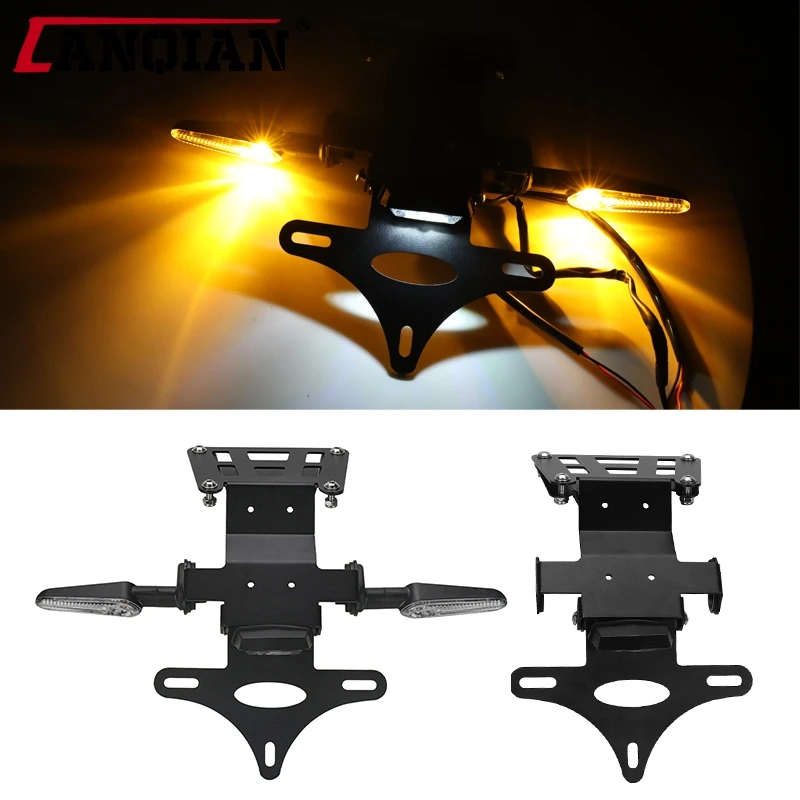 

For Yamaha YZF-R3 R25 MT03 MT25 2015-2024 Accessories License Plate Holder Bracket with signal light Set Fender Eliminator Kit