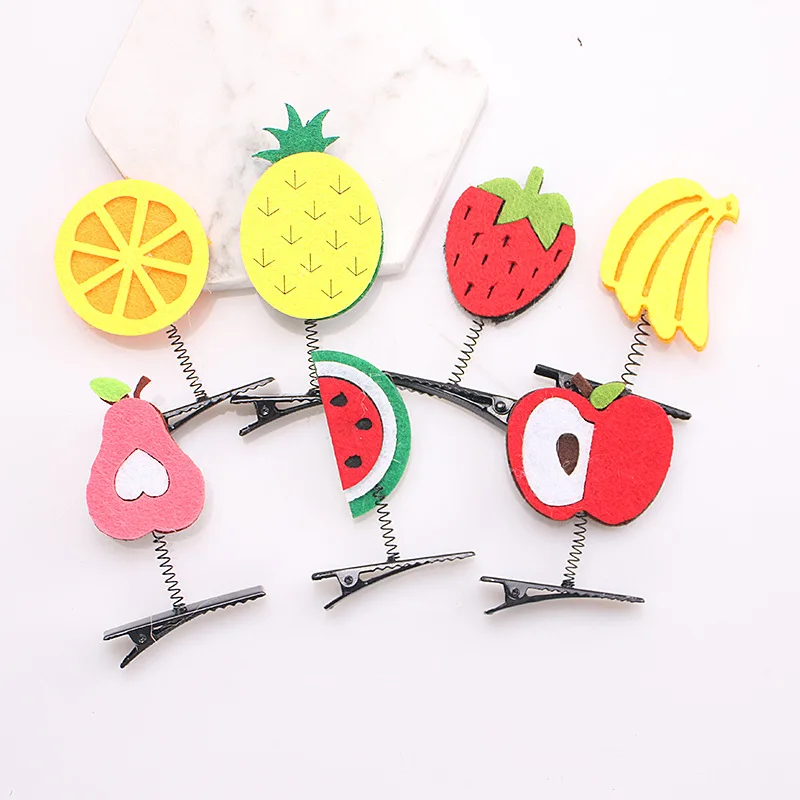 Épingle à cheveux en tissu pour fille, pince à cheveux en forme de fruit de dessin animé, accessoires pour cheveux