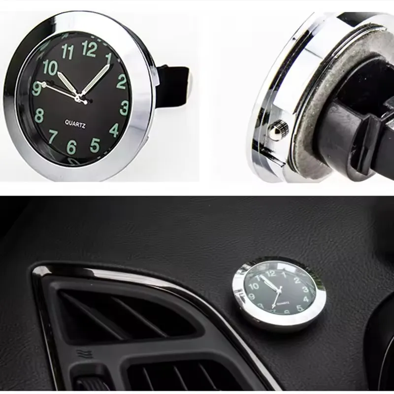 Mini Glow-in-the-Dark Car Electronic Clock Stick-on Digital Watch Dashboard Clock Decoration Car Interior Accessories