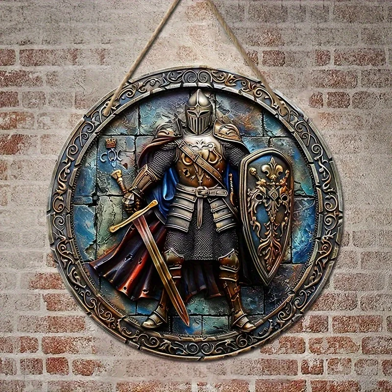 

Round Acrylic Medieval Warrior Wreath Sign-Versatile Decor For Living Room,Home,Bar,Farmhouse,Door,Wall,Kitchen&Table Decor