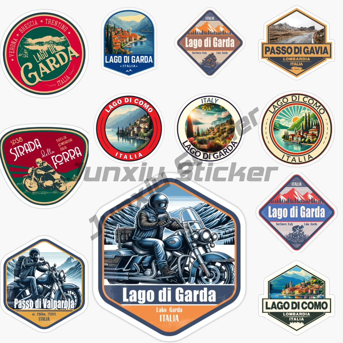 ITALIA LAGO DI GARDA World Famous Building Car Stickers Aesthetic Travel Landmark Graffiti Phone Suitcase Luggage Guitar Decal