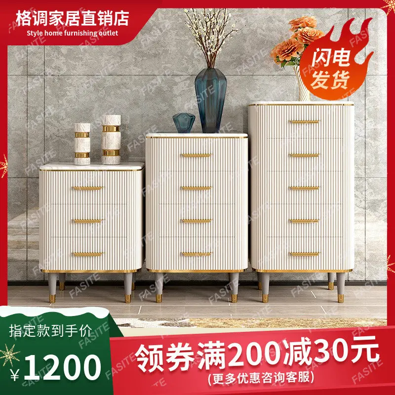 Light luxury marble chest of drawers, chest of drawers, living room, three, four, five chests of drawers, combined bedroom