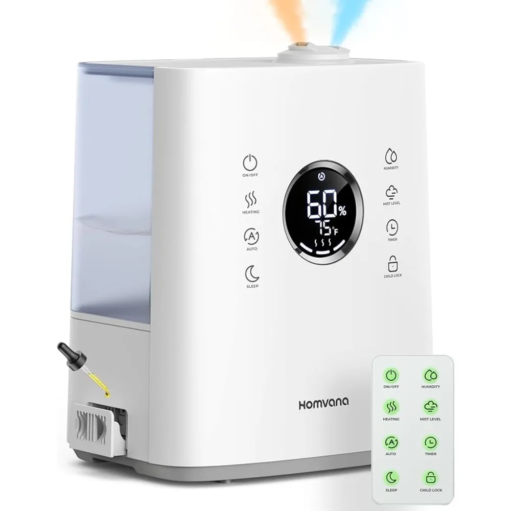 

Humidifiers for Bedroom Large Room, 6.5L Top-Fill Warm & Cool 360° Rotatable Mist Ultrasonic Humidifier