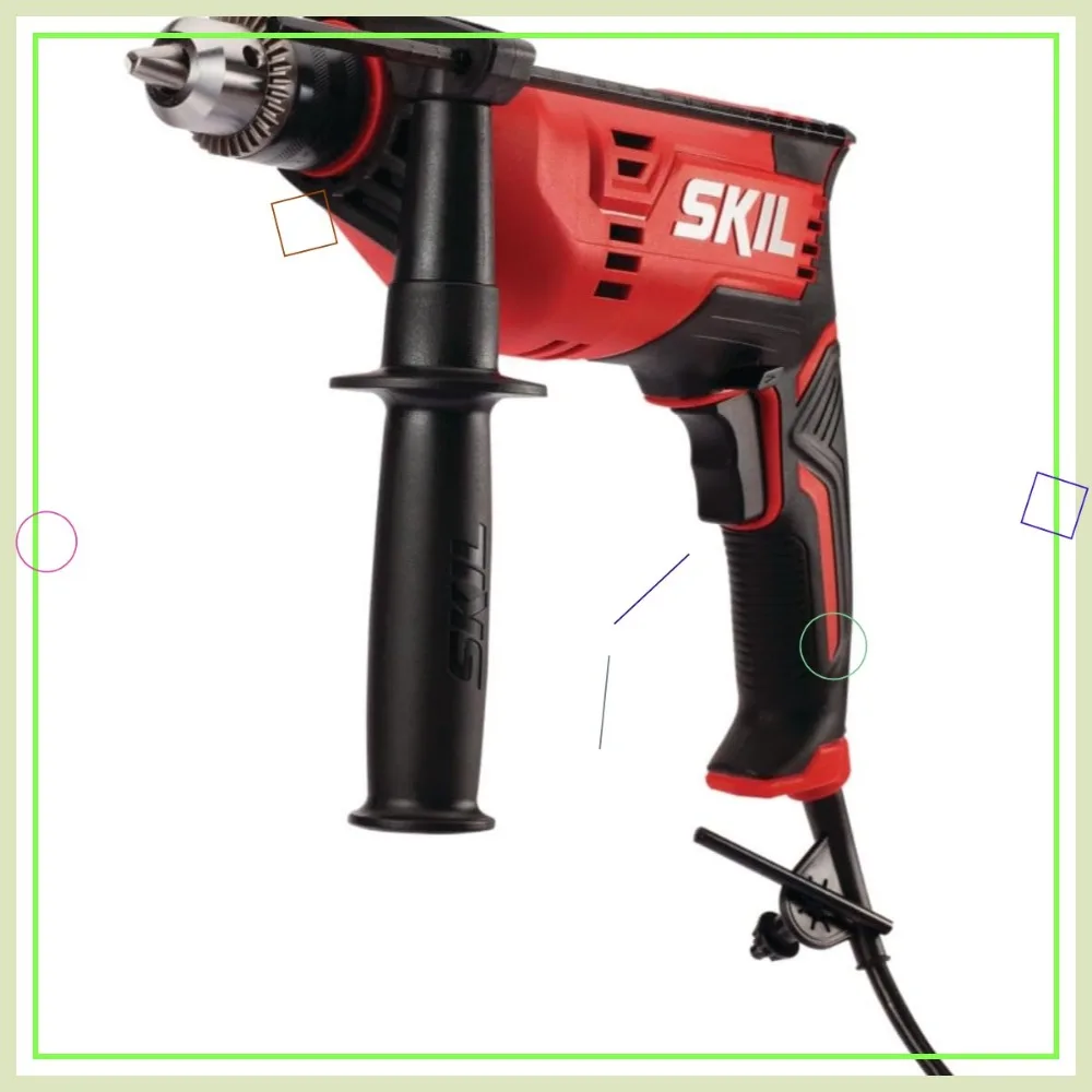 Wiertarka sznurkowa o mocy 7,5 A, 1/2 cala, o dużej wytrzymałości, z regulacją prędkości i bocznym uchwytem do profesjonalnych prac.