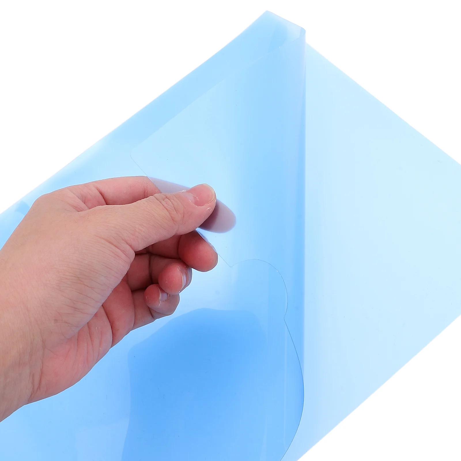 30 قطعة من المجلدات البلاستيكية مقاس A4 منظم المستندات على شكل حرف L لتخزين المكتب المدرسي وأكمام مجلد الملفات وجيوب المشروع باللون الأزرق #3
