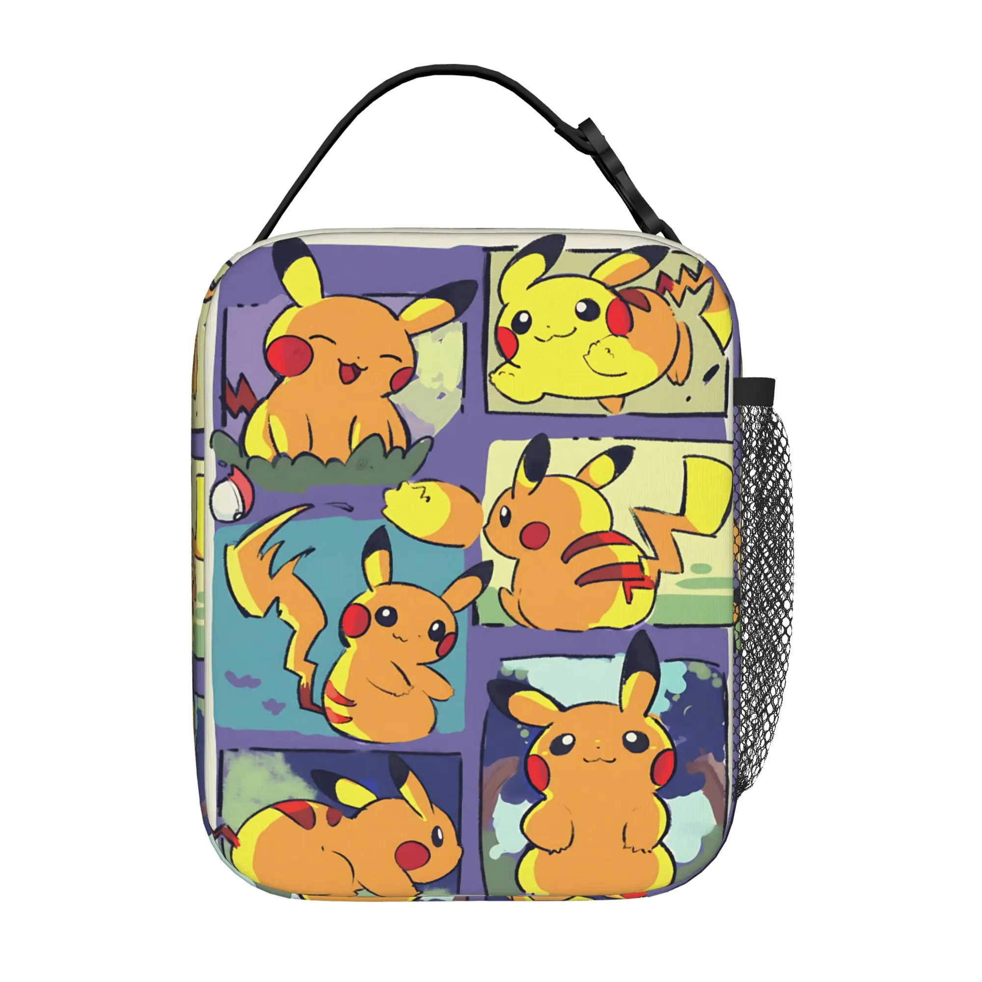 Cartoon Pokemon Theme Insulated Lunch Bag Ice Pack Rice Bag Pikachu Meme bolsa Student Bento Lunch Handbag Insulation
