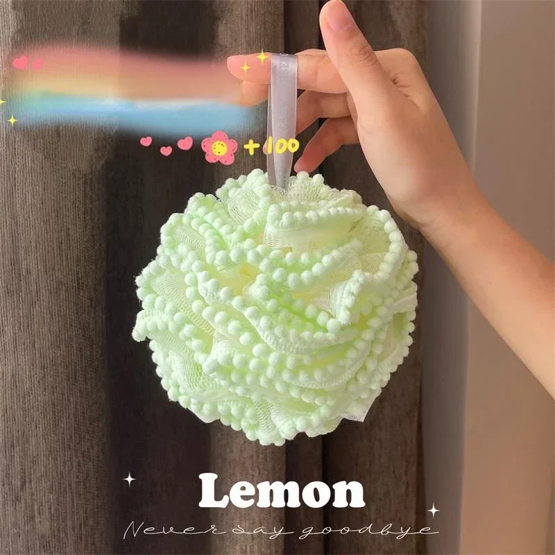 Soft Mesh Bath Sponge Balls Skin Cleaning Brush Shower Puff Body Cleaner Exfoliating Scrubbers Bath Flower Bathing Accessories