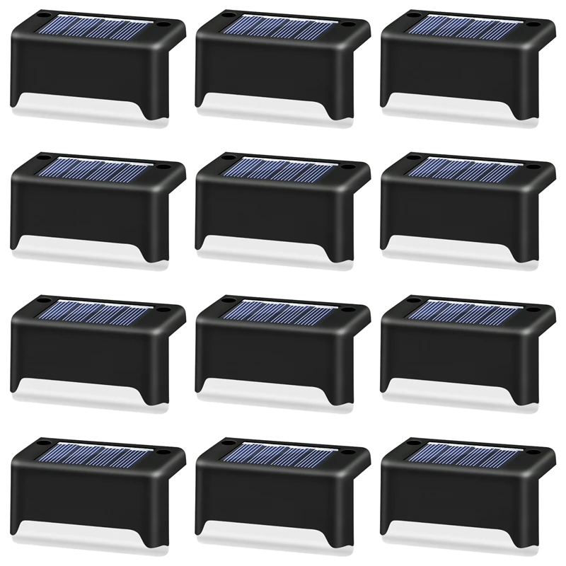 

Hot Solar Waterproof Deck Lights Step Lights Led Fence Lamp For Patio,Stairs,Garden Pathway,Step & Fences(Warm White)12Pcs