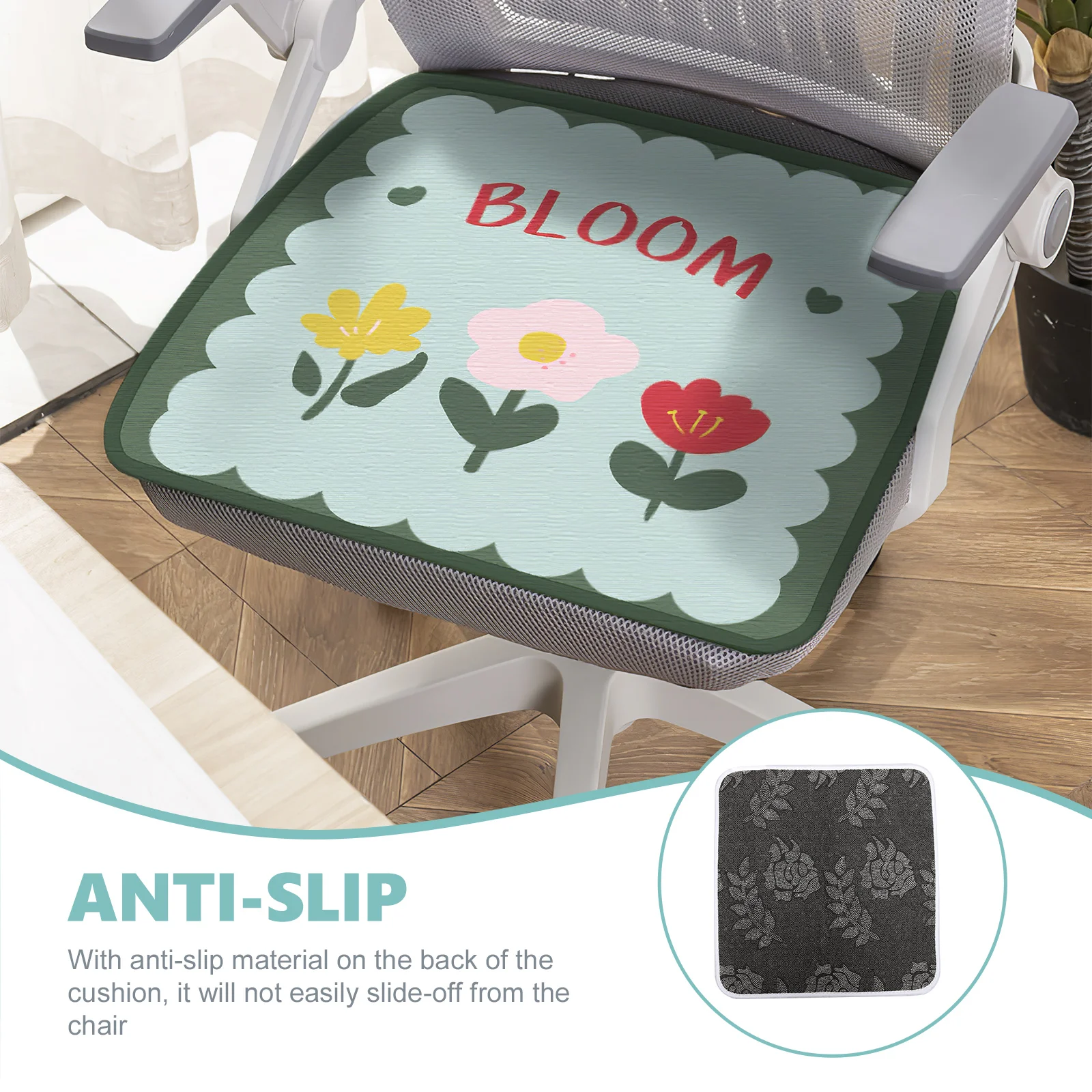 

Polyester Cooling Seat Pad for Office Car Computer Chairs Breathable Anti Slip Cushion Summer Reusable Easy Clean Cartoon Print