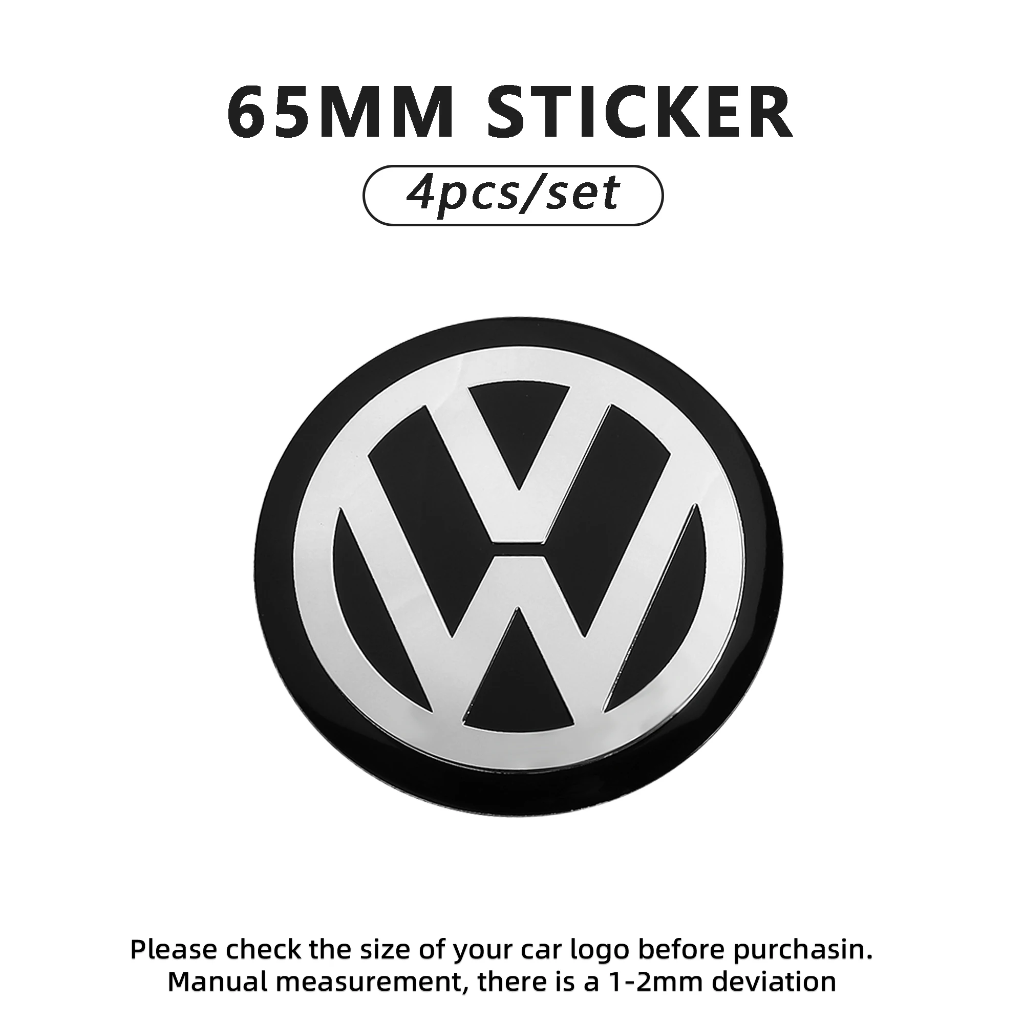 4 Stück 56/60/65mm Auto-Radnabenkappen-Aufkleber für Volkswagen VW Golf Polo Tiguan T5 Passat B8 T-Roc T6 Touran R-Line Scirocco