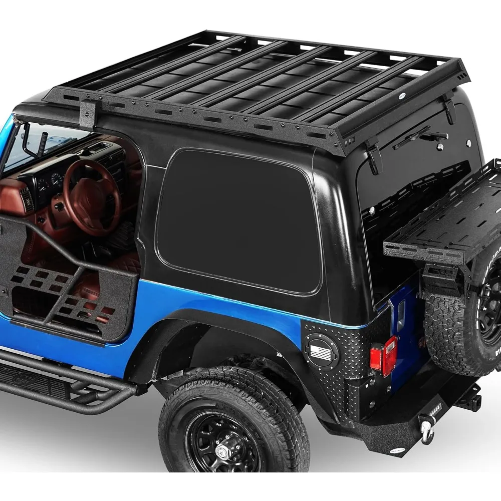 u-Box Wrangler TJ Roof Rack Cargo Basket for Jeep Wrangler TJ 1997-2006 Hardtop (Excluding Unlimited) - Overland Aluminum CrossB