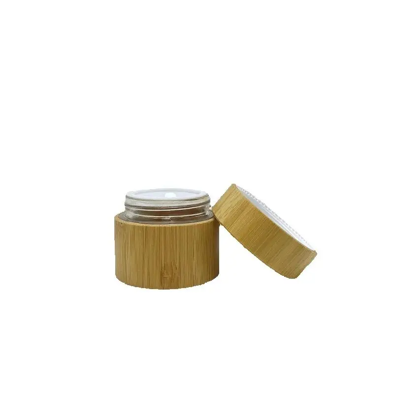 10pcs/lot Bamboo Wood Bottle 5~100g Cream Jar Glass Eye Cream Container Eco Facial Mask Jar Pot Lotion Cosmetics Face Cream Jar