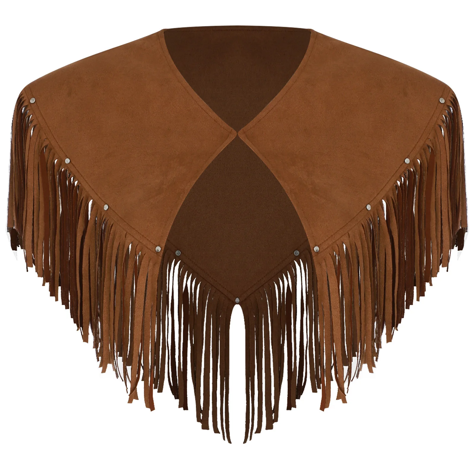 

Мужские винтажные ковбойские плащи коричневого цвета в стиле вестерн, замшевые плащи с кисточками, бахрома, аксессуары на плечо, вечерние шали на Хэллоуин