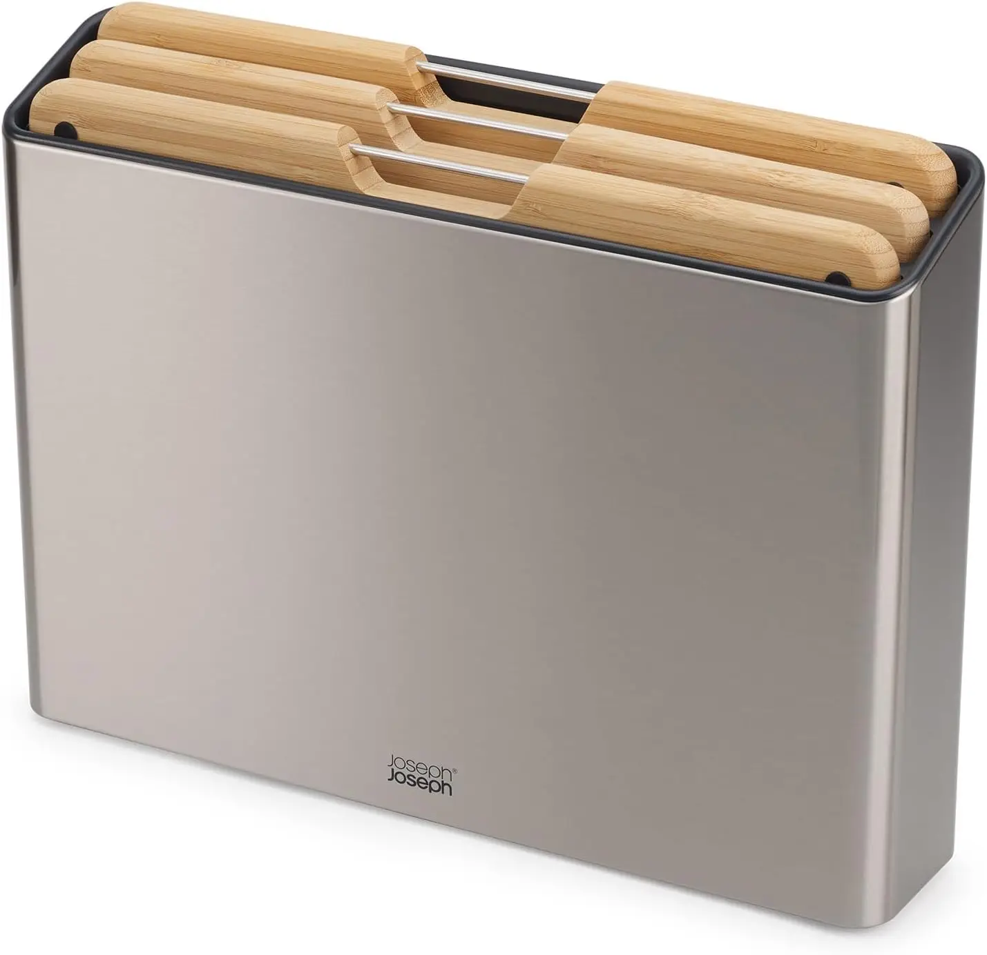 

Premium 3-Piece Bamboo Cutting Board Set with Stainless Steel Slimline Case for Organized Kitchen Storage