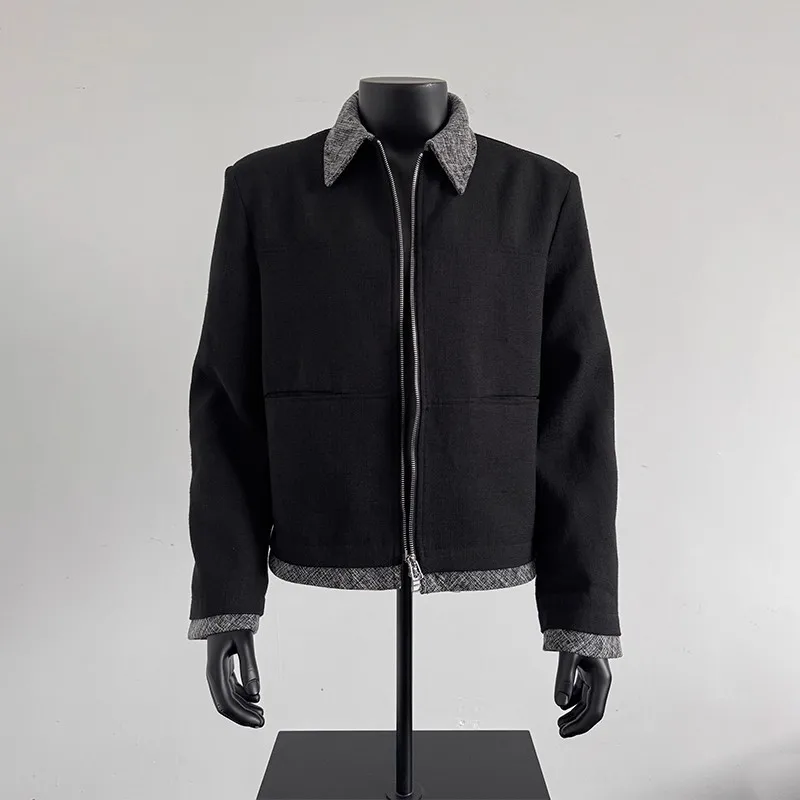 

Американская ретро-куртка в джентльменском стиле с широкими плечевыми накладками, повседневная, свободного кроя, летняя, из полиэфирного волокна, молодежная модная верхняя одежда