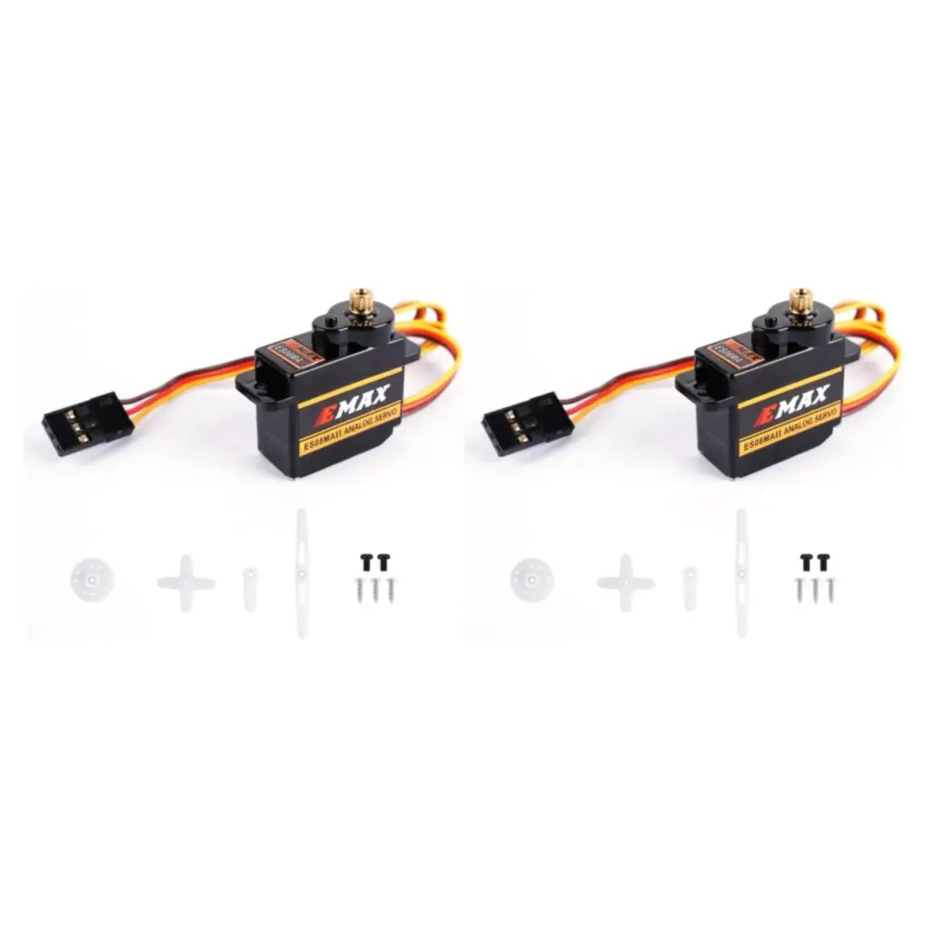 EMAX EMX-SV-0275 ES08MA II 12g เกียร์โลหะ Analog Servo สําหรับ RC หุ่นยนต์เครื่องบิน Wing รถวิทยุควบคุม Rc หุ่นยนต์