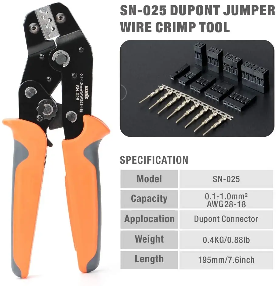 

SN-025 Dupont connectors Crimping Pliers Micro Crimp Tool For Wrapped Around Style Dupont, Molex, Harwin, Amphenol Terminals