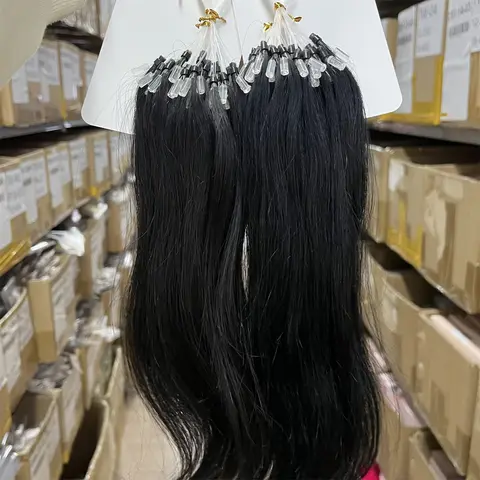 01 #   1B #   Estensioni dei capelli Microloop Lisci naturali 0,6 g/filo Micro perline Capelli umani alla moda per donne 30 g/confezione