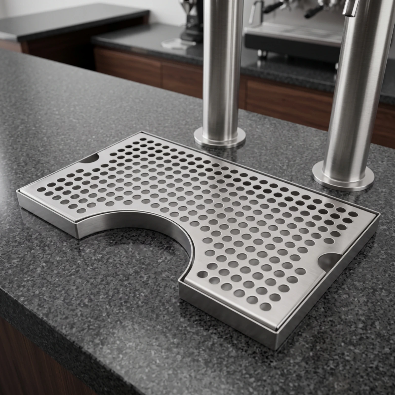 U-Shaped Spill Tray Easy to Clean Spill Tray with Perforated Top Long-Lasting for Homebrewers, Kegerator, Home Bar