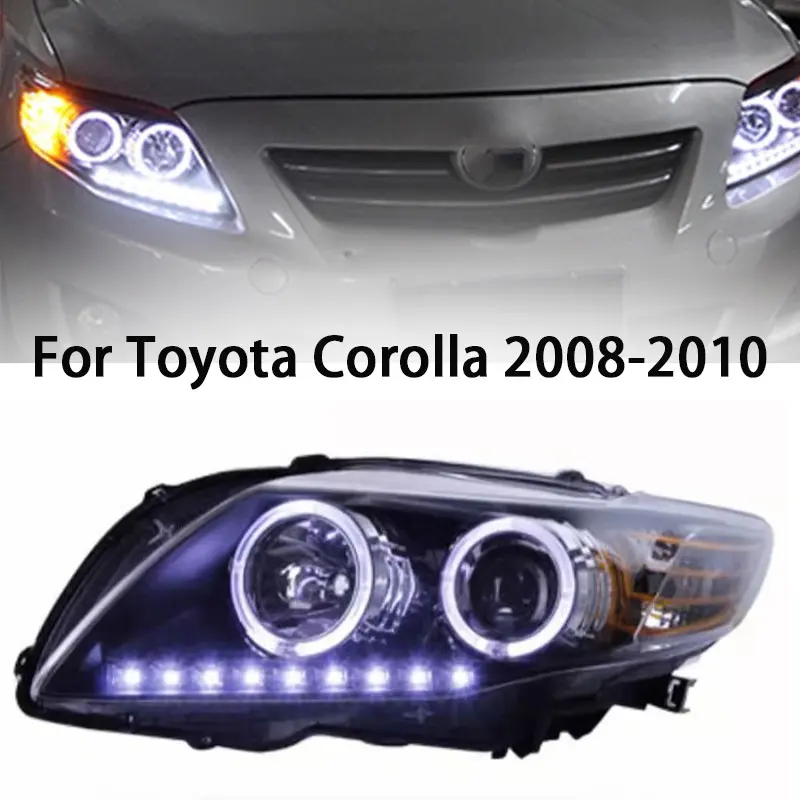 

Автомобильные фары для Toyota Corolla светодиодный, фары 2008-2010, фары Corolla DRL, сигнал поворота, фары дальнего света, объектив проектора Angel Eye