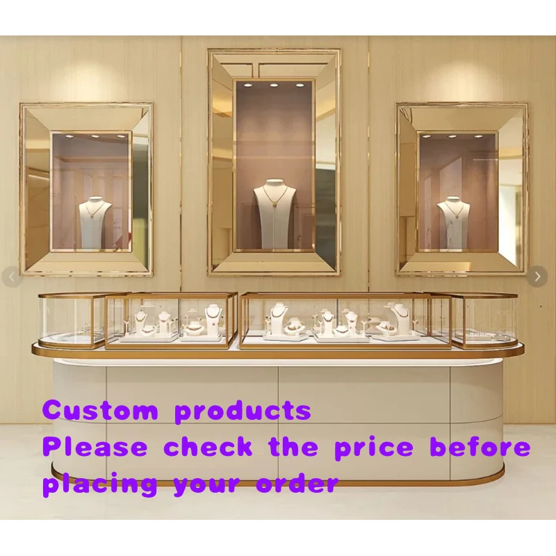 

custom.Sharewin Custom MDF Jewelry Showcase Used Glass Display Cases Counter Display Cabinet Jewellery