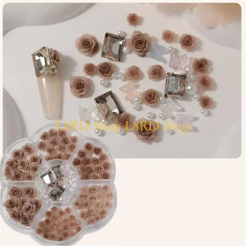 L8rd charmes fleurs ongles art charmes ongles rectangle ongles