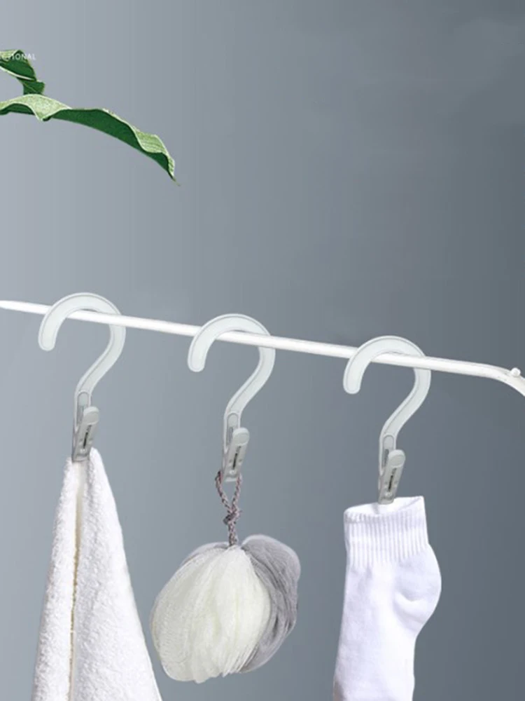 Rotatable Clothes Pegs Hanging Hooks Laundry Clip Travel Towels Hanger Socks Clips Drying Clip Strong Grip Anti-slip Movable