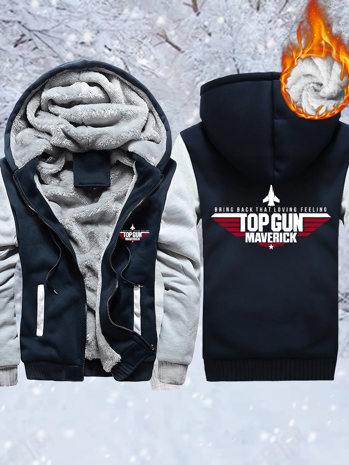 Top Gun Maverick Printed Mans Pullover Heavyweight Soft Streetwear Casual High Quality Jacket Outdoor Winter Warm Clothing