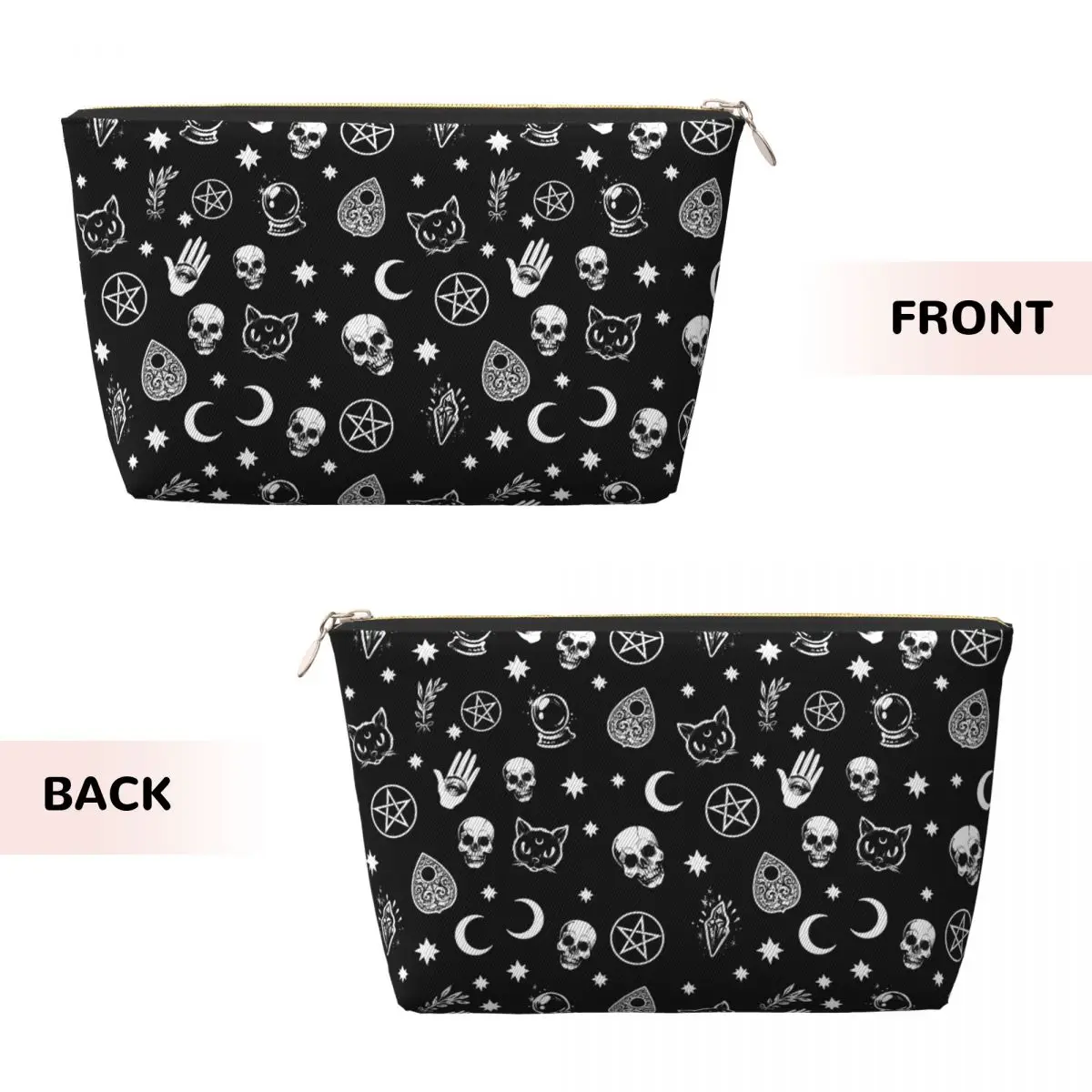 Custom Halloween Witch Gothic Skull Travel Toiletry Bag Women Makeup Cosmetic Organizer Beauty Storage Dopp Kit