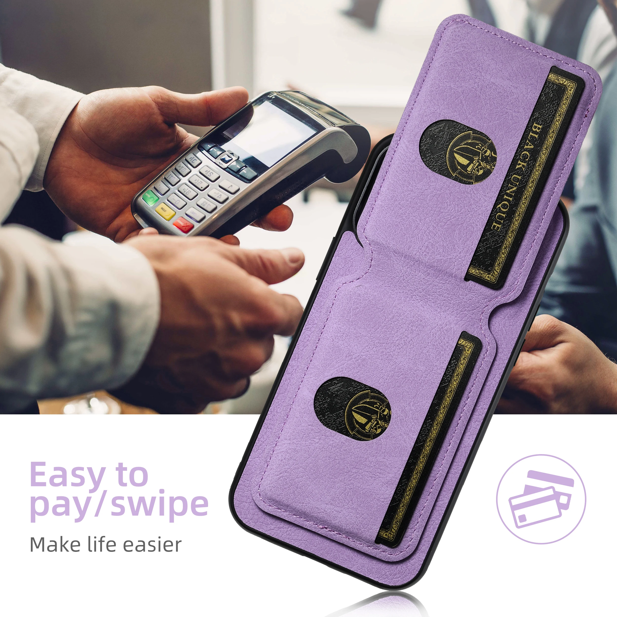 SUTENI Kartenhalter Kartenhülle Handyhülle Luxus PU Leder Handyhalter für iPhone 16 Pro Max 15Plus 14 13 12 11 XR X – Detail 8
