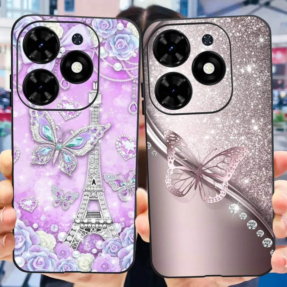 For Tecno Spark Go 2024 Case Cute Flower Printing Soft Silicon TPU Slim Phone Back Cover For Tecno Spark Go 2024 BG6