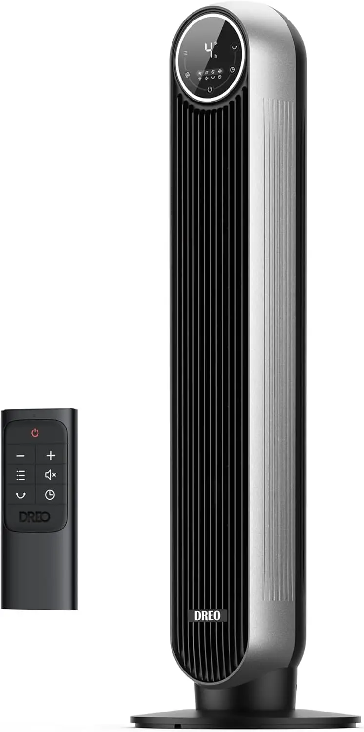 

Ultra Quiet Tower Fan with 4 Speeds, 90° Oscillation, and 8H Timer for Bedroom and Indoor Use in Silver