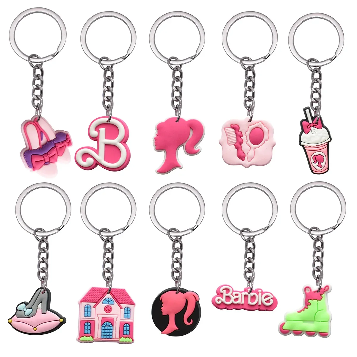 Anime Barbie Schlüssel anhänger Cartoon PVC Schlüssel ringe Tasche Anhänger Auto Anhänger Tasche Dekoration Kinder Geburtstags geschenke kawaii