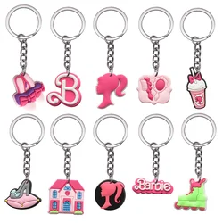 Anime Barbie Schlüssel anhänger Cartoon PVC Schlüssel ringe Tasche Anhänger Auto Anhänger Tasche Dekoration Kinder Geburtstags geschenke kawaii