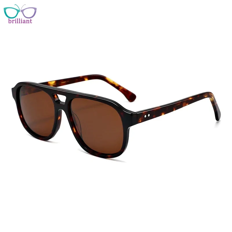 

2024 Double Beam Men Polarized Sunglasses Fashion Top Quality Designer Handmade Acetate 8068 Women Square Protective SUN GLASSES