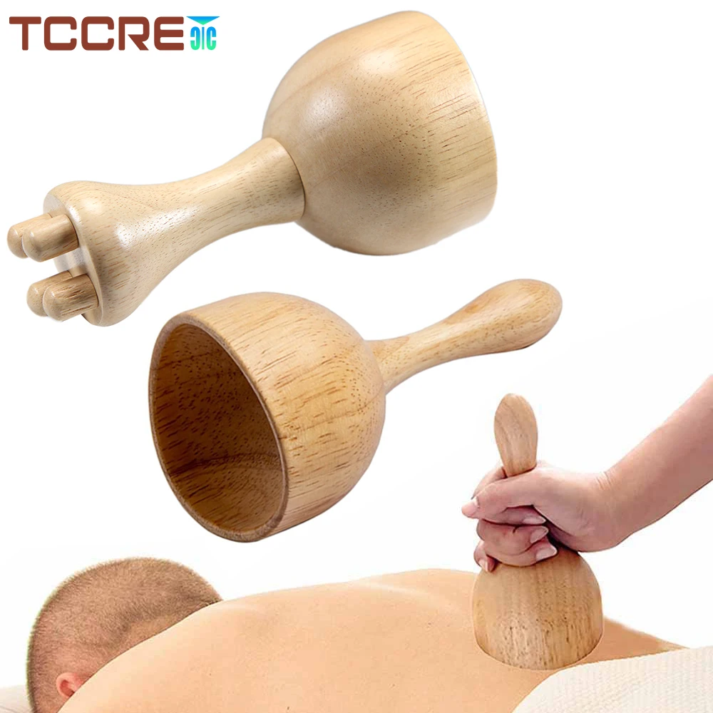 1PC Wood Handheld Therapy Cup Wooden Swedish Cup Lymphatic Drainage Massager - Body Sculpting, Anti-Cellulite,Muscle Pain Relief