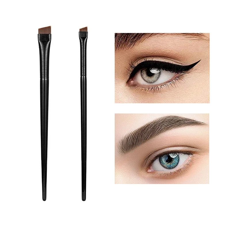 1pcs Super Thin Eyebrow Eyeliner Brush Bevel Brow Contour Makeup Brushes Eyelids Lying Silkworm Brush Professional Makeup Tools