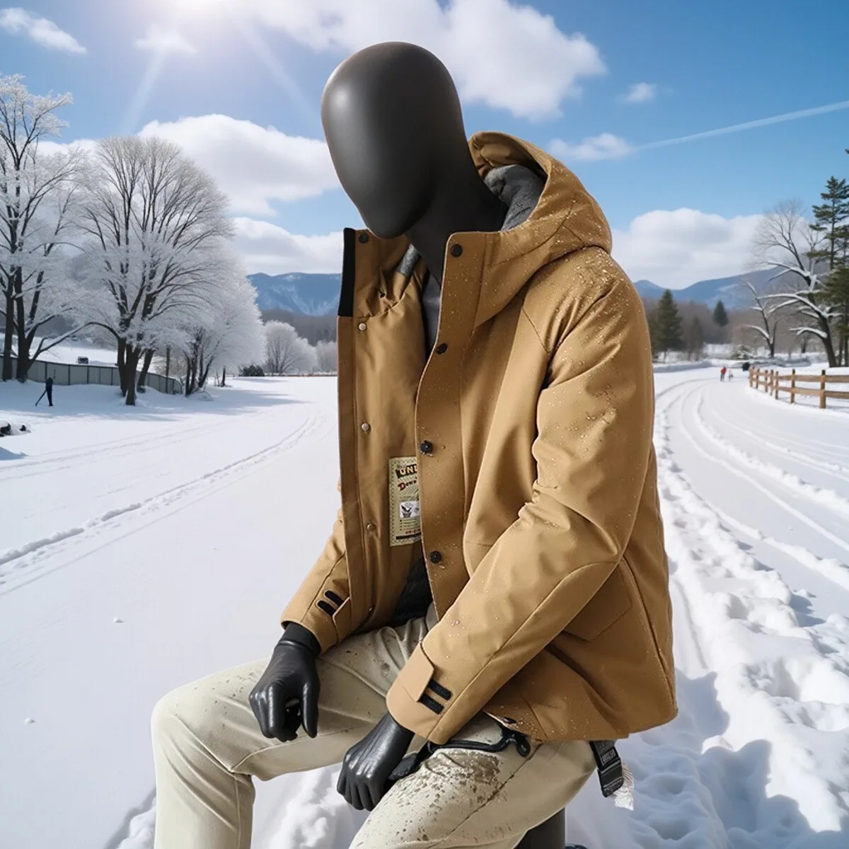 

High-End Outdoor Men's down Jaet aphene Bla Tech Los 90 White Du down Winter Warm Thiened Waterproof Zipper Closure