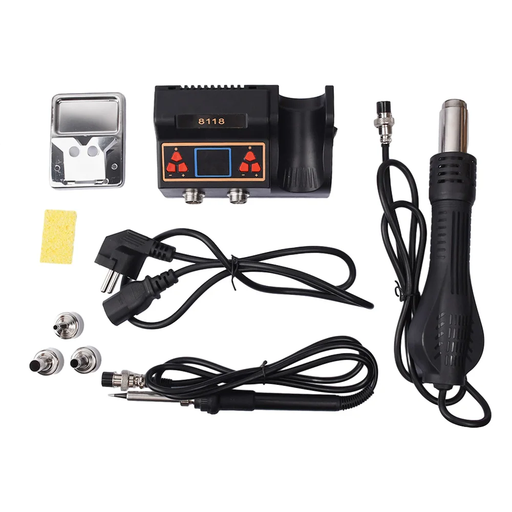 

700W Digital Soldering Station 2 in 1 Lcd Display Welding Rework Station Hot Air Soldering Iron 8118 for BGA SMD PCB IC Repair