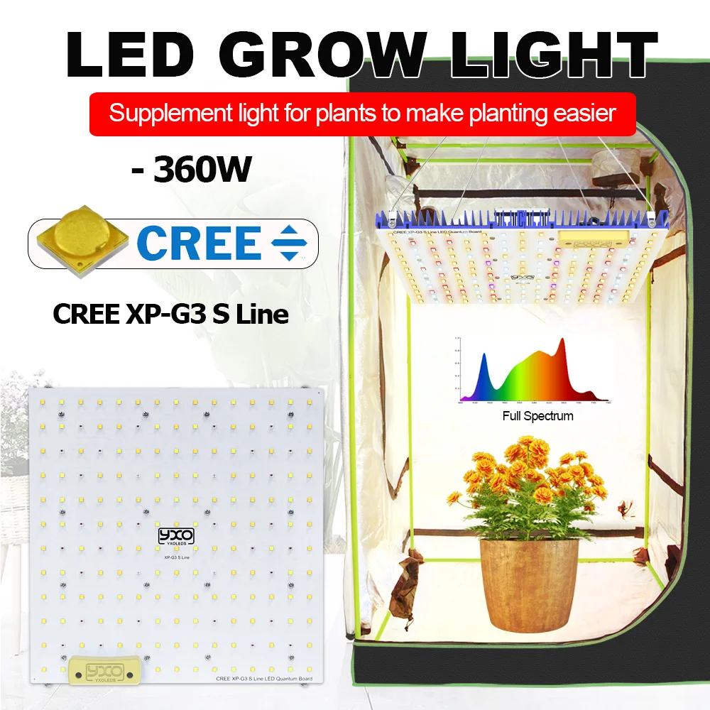 

Светильник для растений 180W/360W с регулировкой яркости, способствует росту и цветению, с превосходным отводом тепла для садоводства.