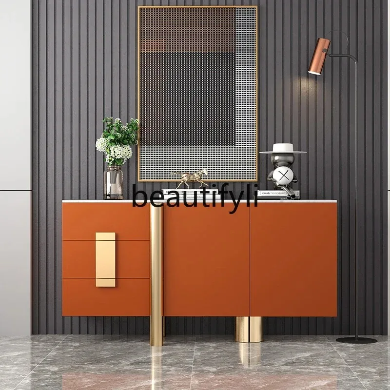 XX80 Light luxury entrance entrance hall decorative cabinet living room storage cabinet modern rock slab dining side cabinet
