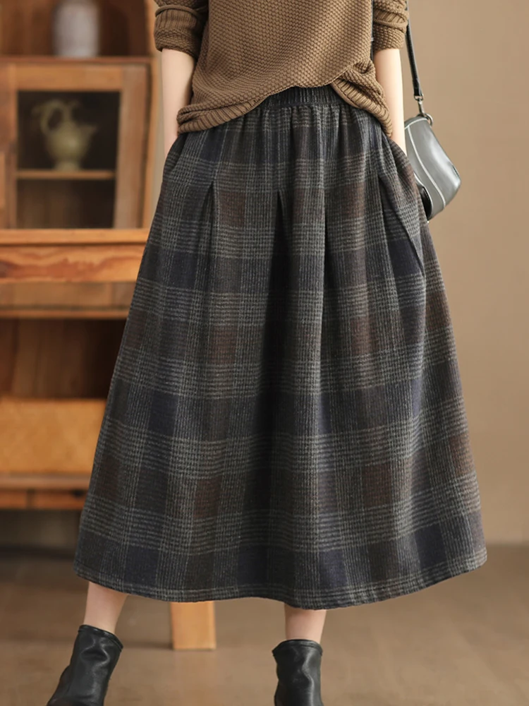 Max LuLu 2023 Winter Fashion Streetwear Womens Loose Plaid Classic Vintage Leisure Skirts Ladies Luxury Elegant Harajuku Clothes