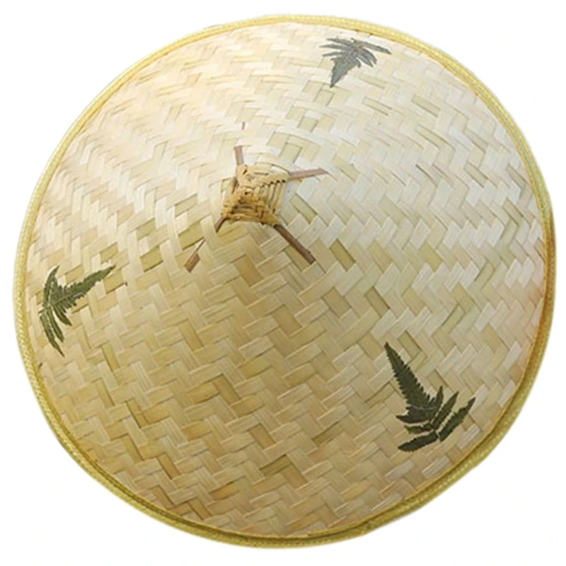 

Bamboo Weaving Wide Brim Cone Hat Summer Cone Hat Seaside Sunproof Hat for Children Skin-Friendly Outdoor Sunproof drop shipping